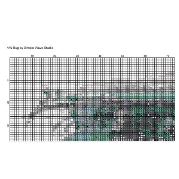 VW Volkswagen Bug Car Automobile Counted Cross Stitch Pattern NEW - Picture 3 of 4